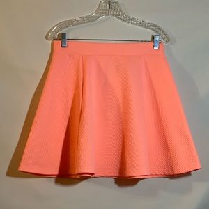 Bright neon coral skater skirt